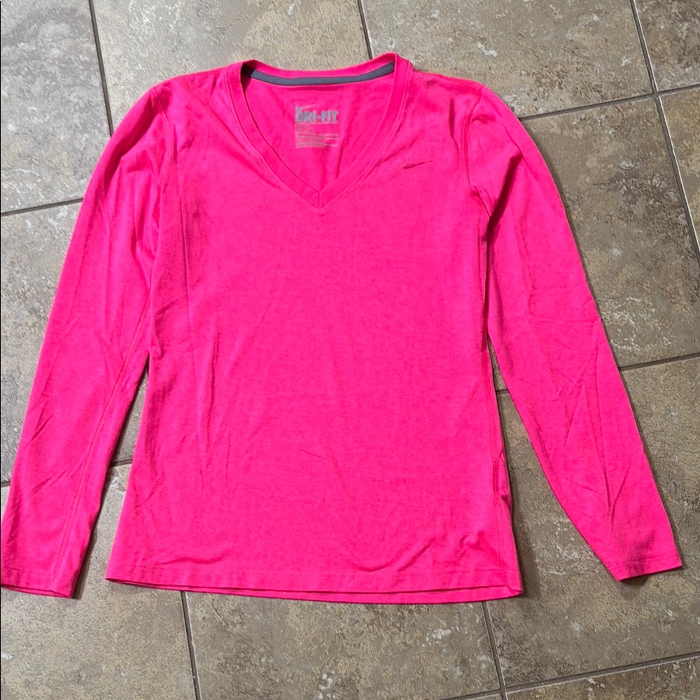 Nike Hot Pink Long Sleeve tshirt dri fit regular fit XS